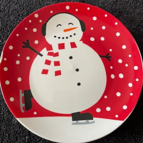 set of 4 snowman plates - Picture 3 of 7